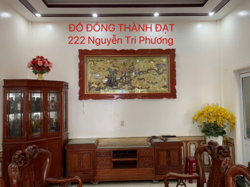 Lắp đặt tranh cội nguồn quê hương kt 1m2x2m3 cho chú khách quảng trị